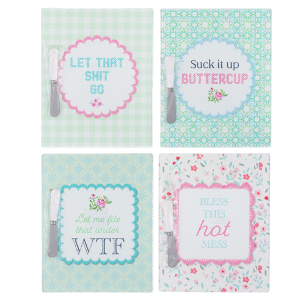 Cheeky Message Cutting Board with SpreaderSet