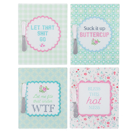 Cheeky Message Cutting Board with SpreaderSet