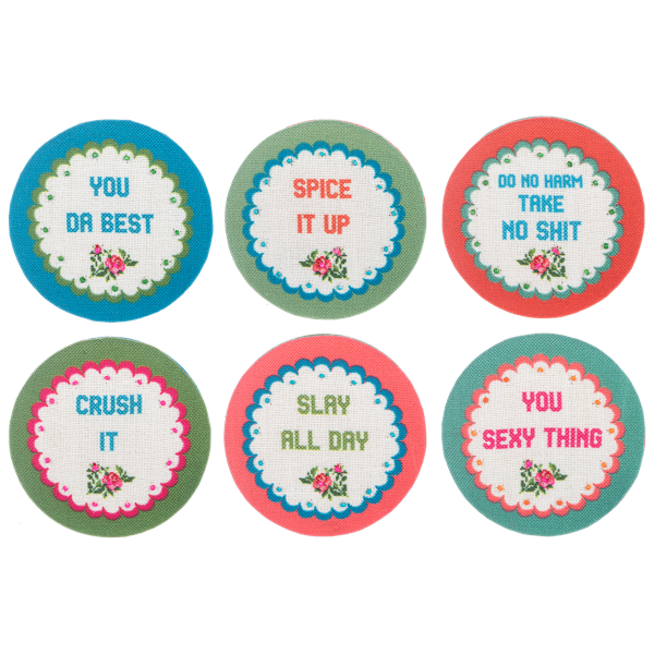 Embroidered Cheeky Chic Travel Compact Mirrors