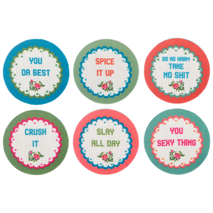 Embroidered Cheeky Chic Travel Compact Mirrors