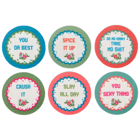Embroidered Cheeky Chic Travel Compact Mirrors