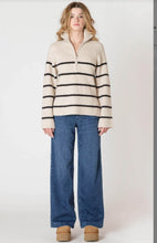 Load image into Gallery viewer, Oat/Black 1/4 Zip Sweater-2627033
