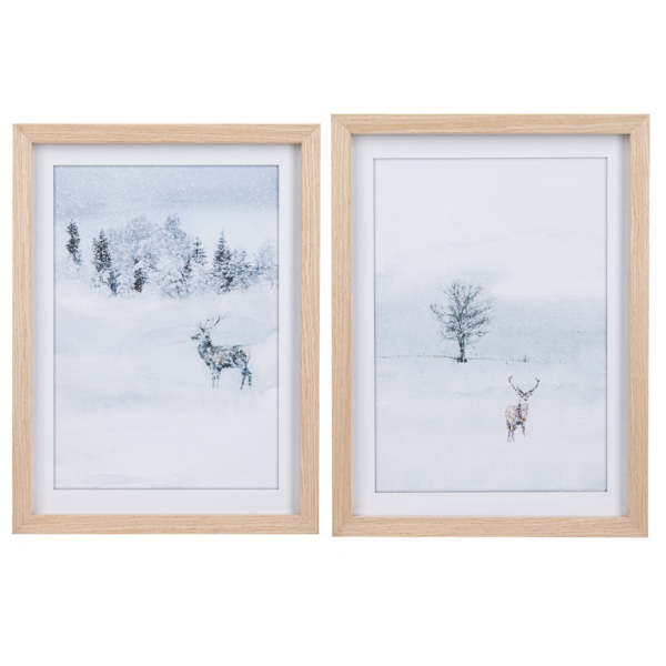 Framed Winter Deer Wall Decor