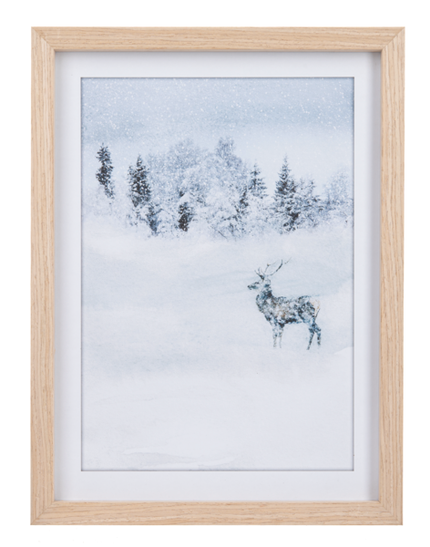 Framed Winter Deer Wall Decor