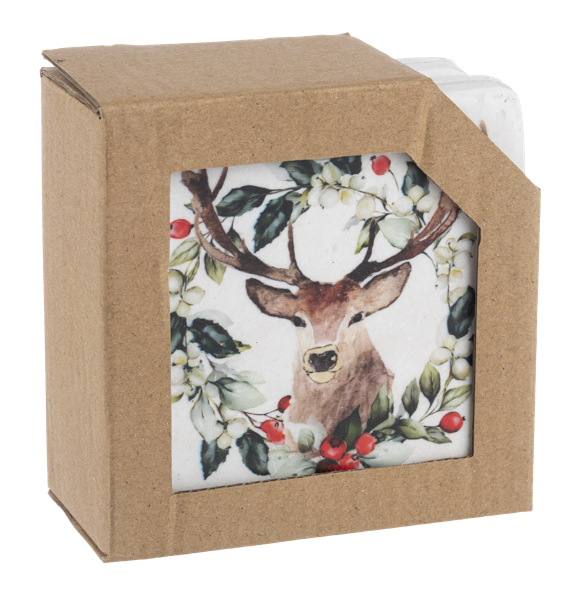 Holiday Stag Coaster 4 piece Set