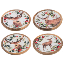 Load image into Gallery viewer, Round Holiday Stag Tidbit Tray
