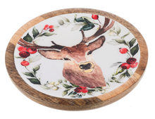 Load image into Gallery viewer, Round Holiday Stag Tidbit Tray
