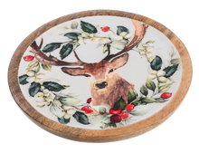 Load image into Gallery viewer, Round Holiday Stag Tidbit Tray
