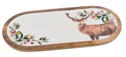 Oval Holiday Stag Serving Tray