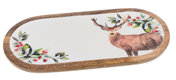 Oval Holiday Stag Serving Tray