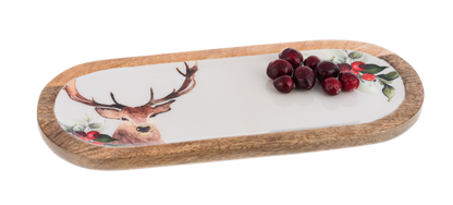 Oval Holiday Stag Serving Tray