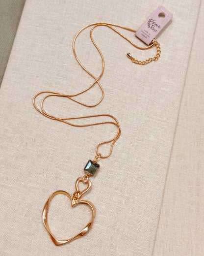 Crystal Large Heart Statement Pendant Necklace