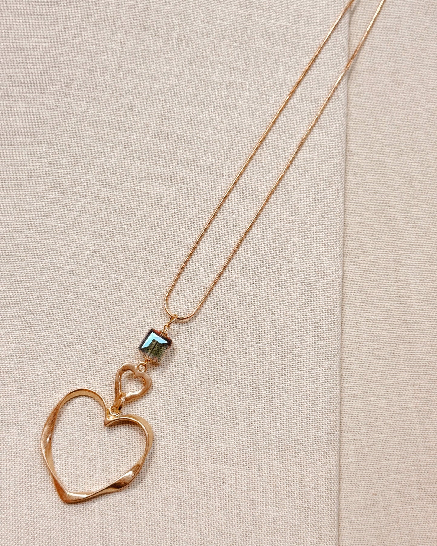 Crystal Large Heart Statement Pendant Necklace
