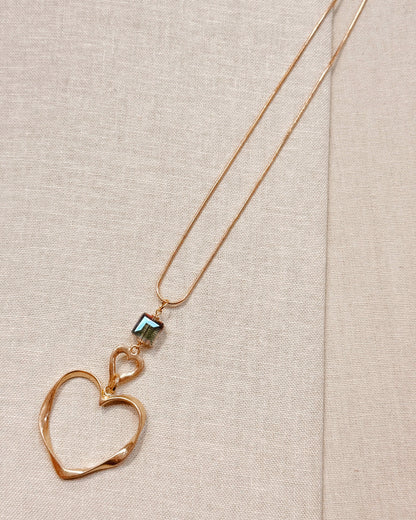Crystal Large Heart Statement Pendant Necklace
