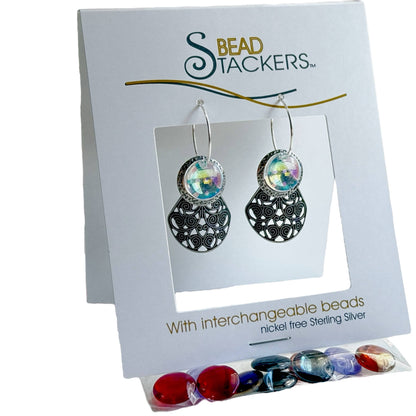 LCY42 Dangle earrings come with 6 interchangeable colours. 