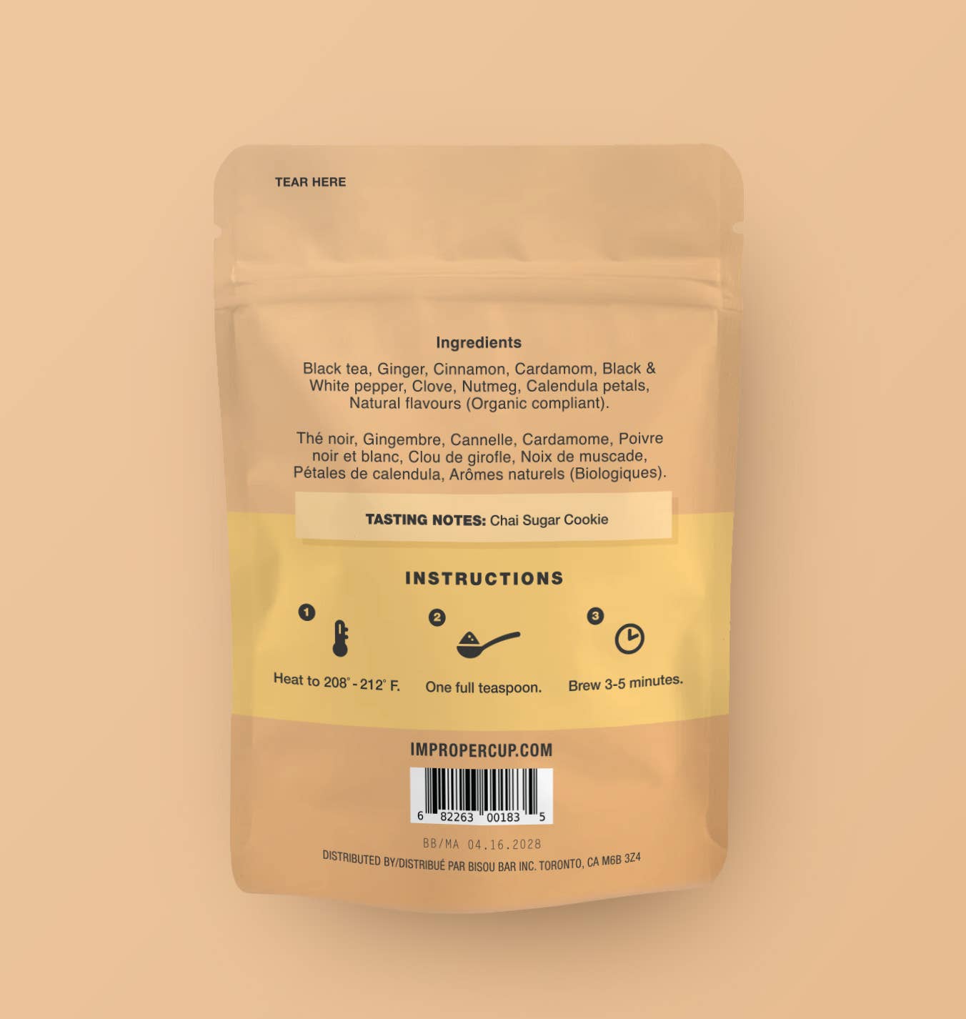 Improper Co. (No duties | Ships from CAN/USA) - Chai Me A River Black tea, 20 Servings, Chai Tea Blend