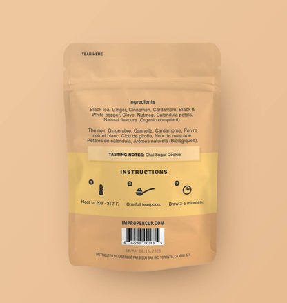 Improper Co. (No duties | Ships from CAN/USA) - Chai Me A River Black tea, 20 Servings, Chai Tea Blend