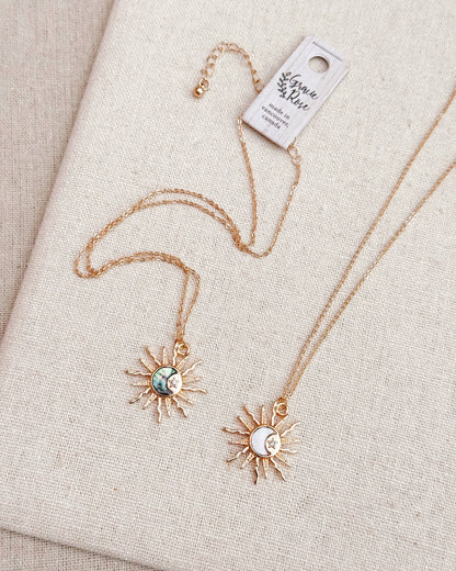 Gracie Rose Designs - Sun, Moon, Stars Shell Charm Necklace