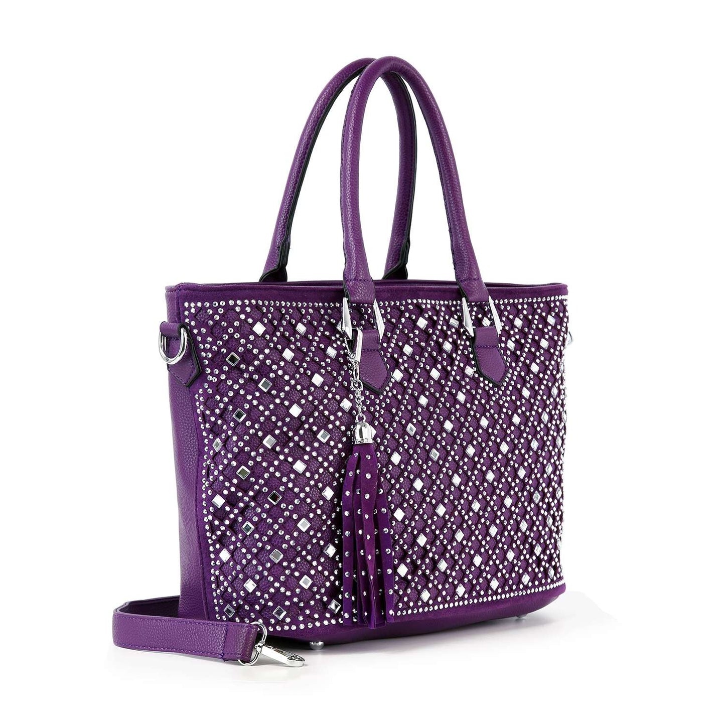 Handbag Express - Dazzling Rhinestone Shopper Style Tote