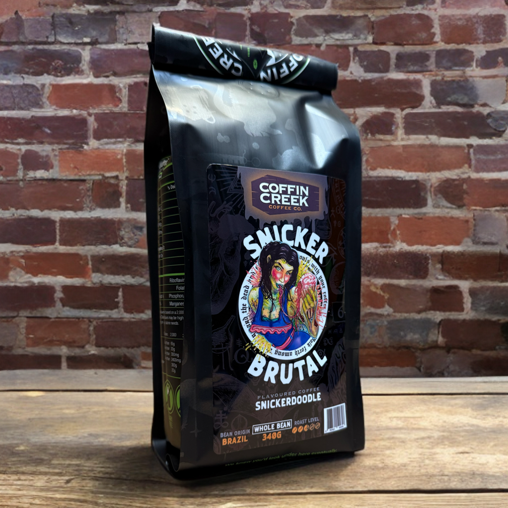 Coffin Creek Coffee - SnickerBrutal - Chocolate Caramel and Peanut Flavor