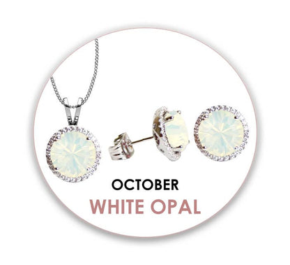 Swarovski CZ Pendant & Earrings Set: January