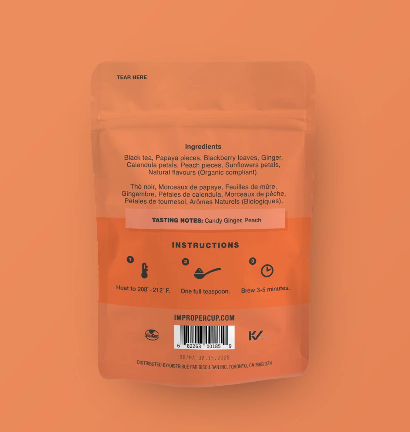 Improper Co. (No duties | Ships from CAN/USA) - Adulting Sucks Black tea, 20 Servings, Flavoured Tea Blend