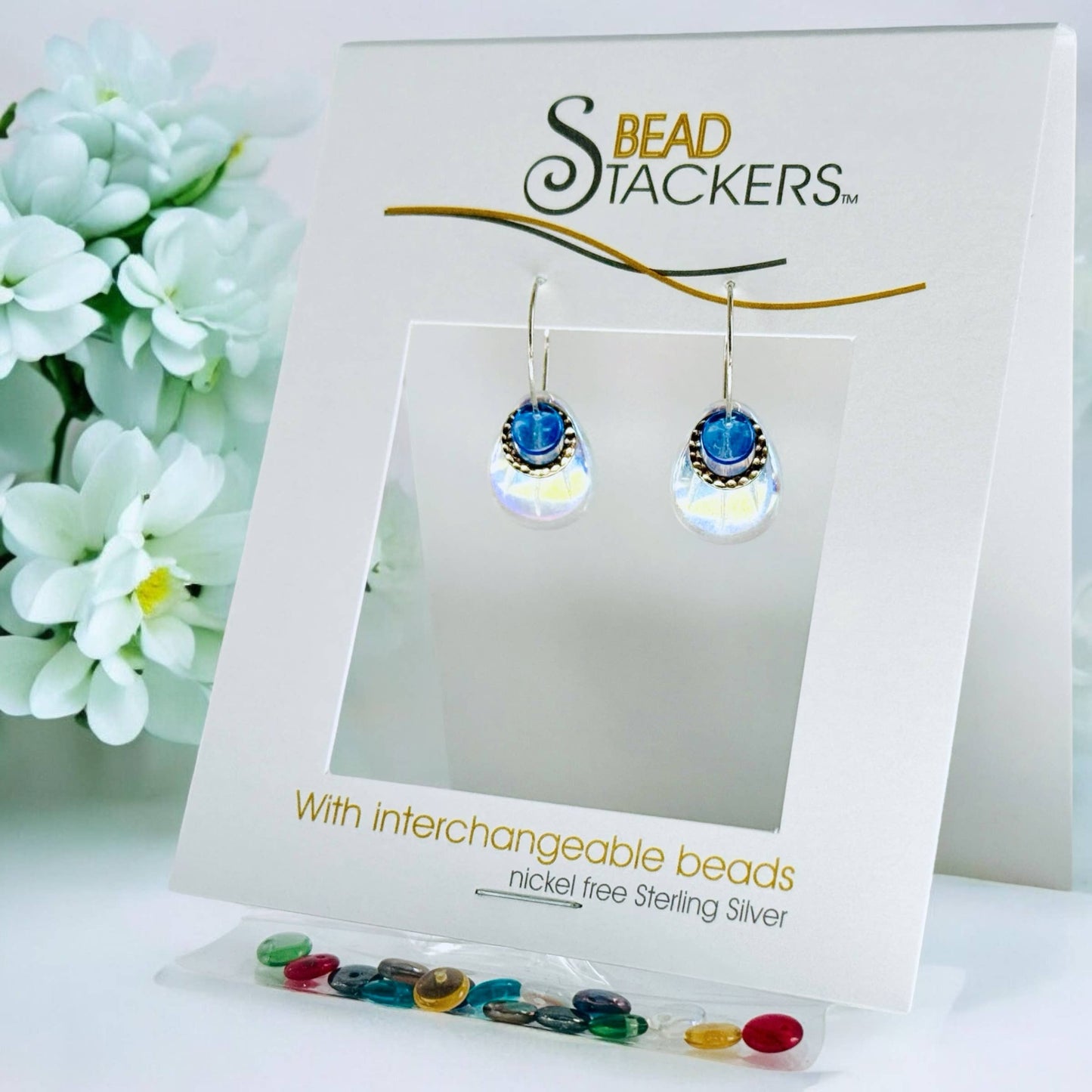 PT30 - Dangle earrings come with 9 interchangeable colours.