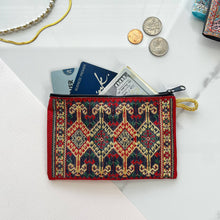 Load image into Gallery viewer, Red &amp; Navy Coin Purse
