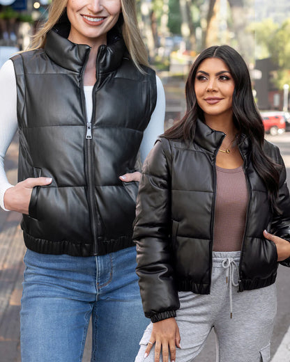 Butter Faux Leather Puffer Jacket SALE