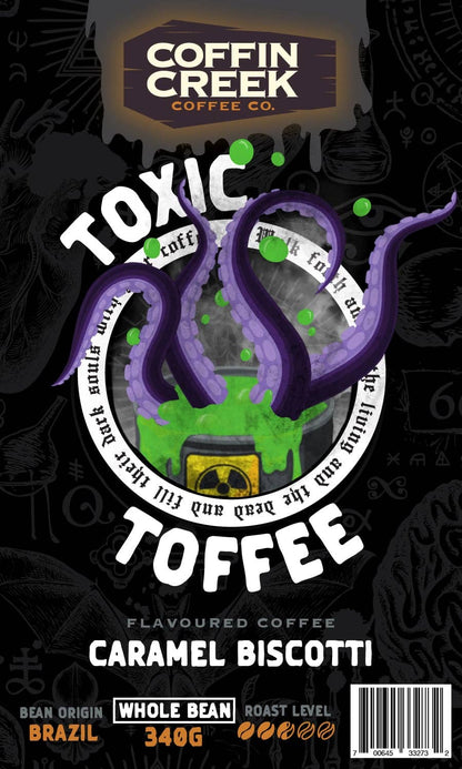 Coffin Creek Coffee - Toxic Toffee - Caramel Biscotti Flavor