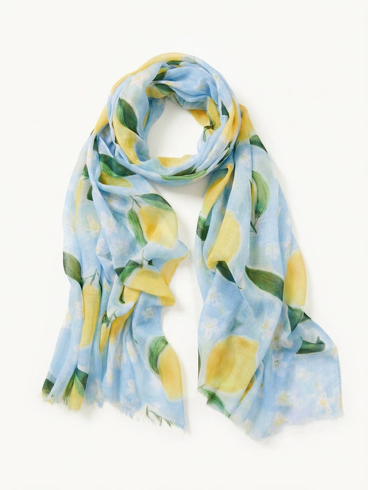 Limoncella - Spring/Summer Lemon Print Lightweight Scarf