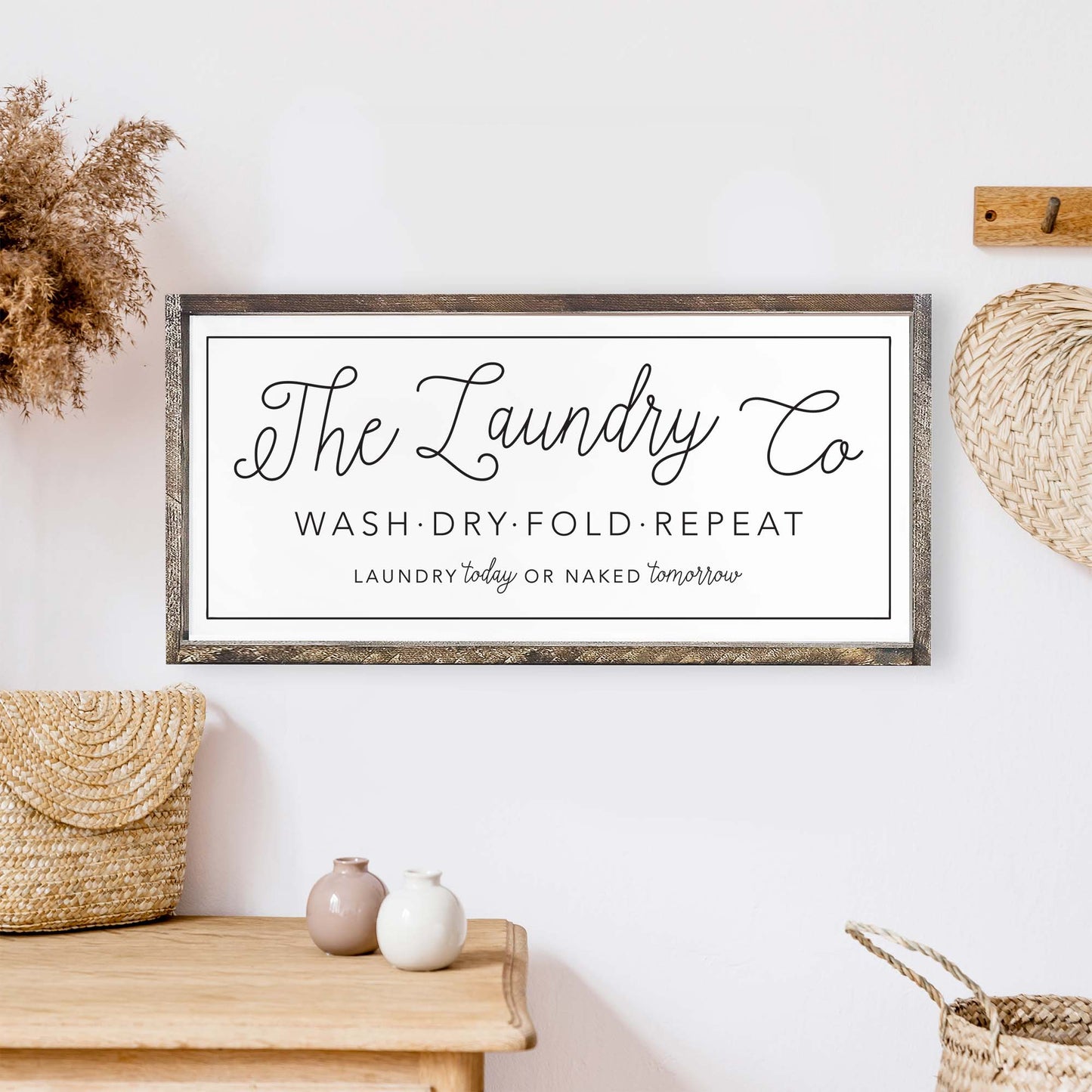 The Laundry Co Wood Sign: Espresso