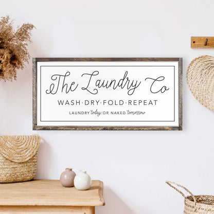The Laundry Co Wood Sign: Espresso