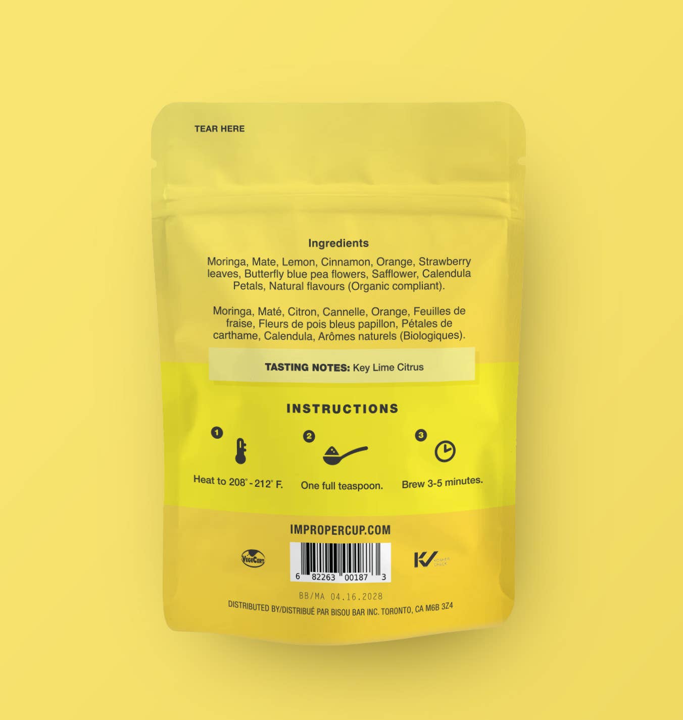 Improper Co. (No duties | Ships from CAN/USA) - Ray Of F’in Sunshine Herbal tea, 20 Servings, Tea Blend