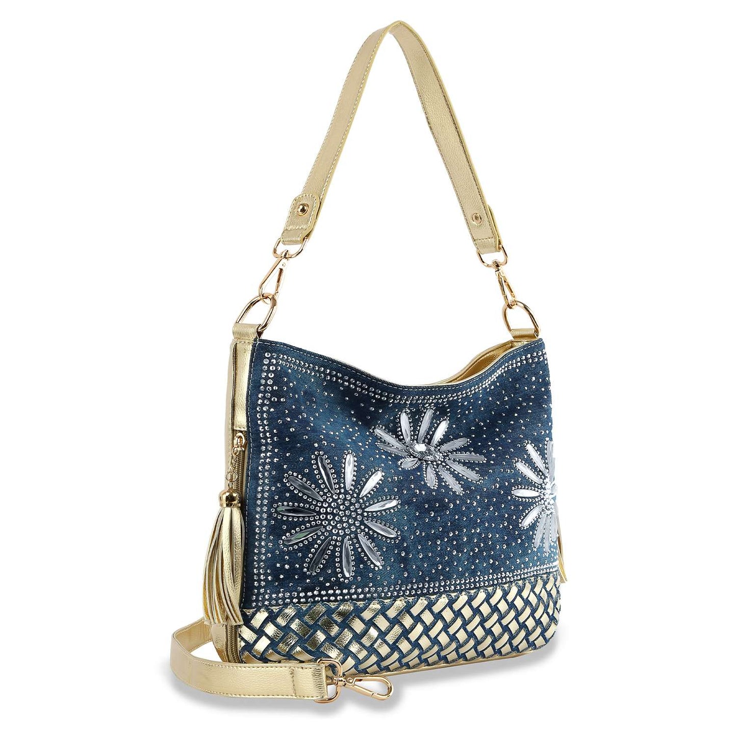 Handbag Express - Daisy Rhinestone Hobo Handbag