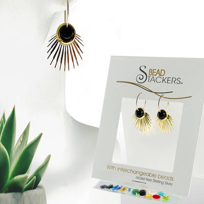 RAY38G- Gold-fill earrings with 9 interchangeable colours.