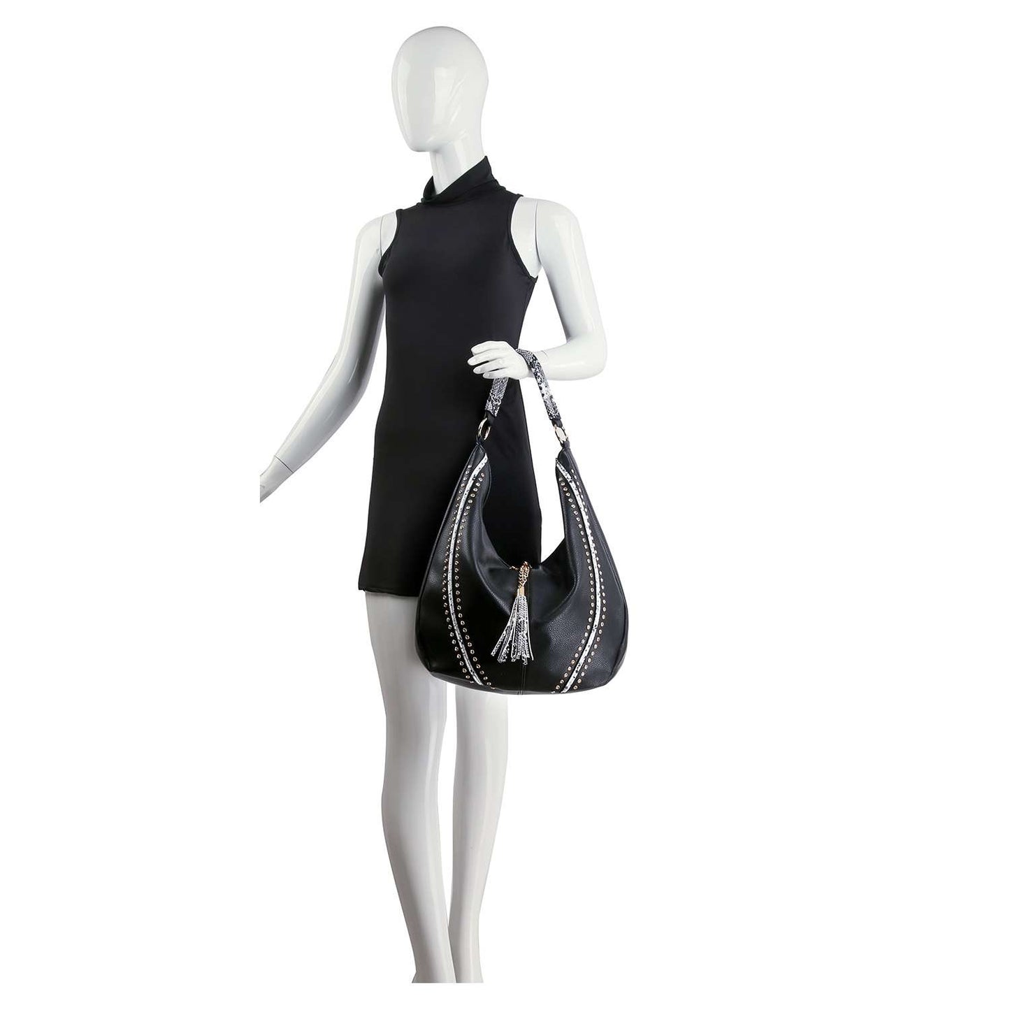 Handbag Express - Tassel Accented Hobo Handbag