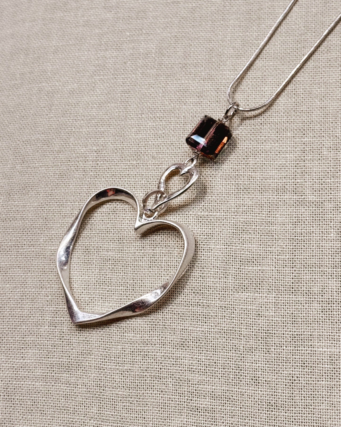 Crystal Large Heart Statement Pendant Necklace