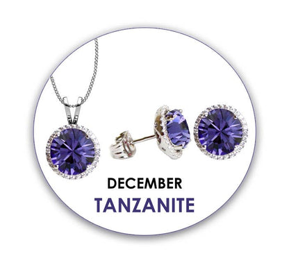 Swarovski CZ Pendant & Earrings Set: January