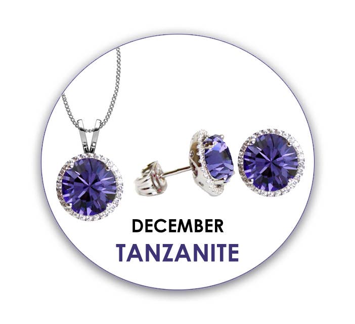 Swarovski CZ Pendant & Earrings Set: May