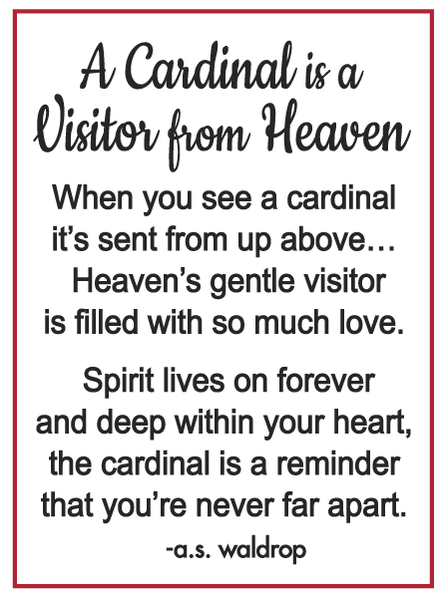 A Cardinal Is A Visitor From Heaven Charms