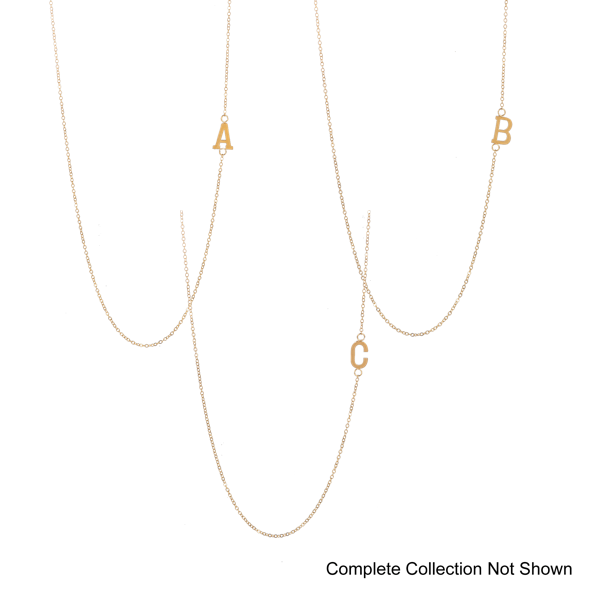 Gold Plated Dainty Monogram Necklace