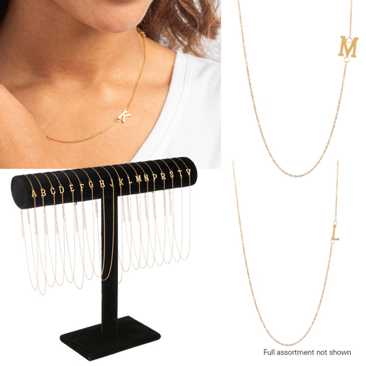 Gold Plated Dainty Monogram Necklace