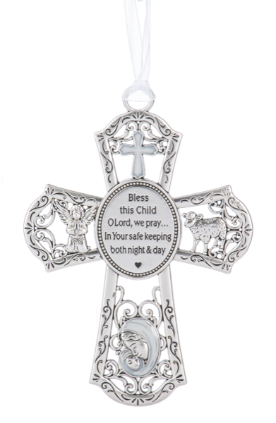 Crib Cross Ornament - White