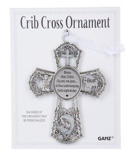 Crib Cross Ornament - White