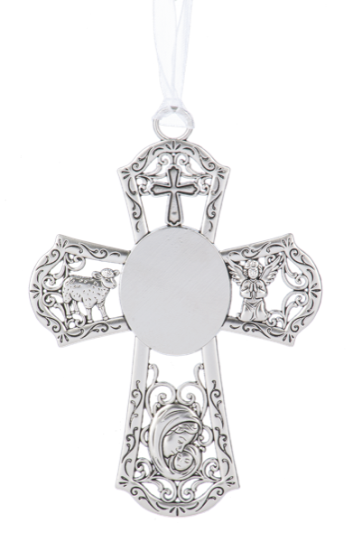 Crib Cross Ornament - White