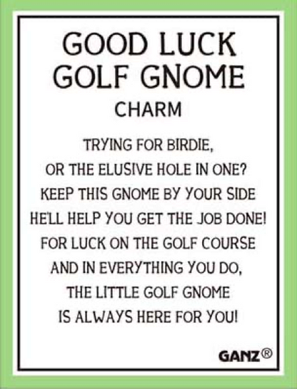 Good Luck Golf Gnome Charm