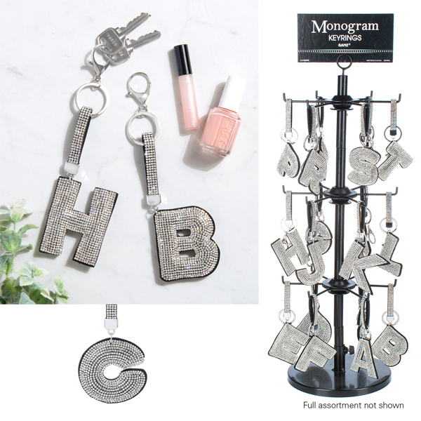 Sparkle Monogram Key Ring