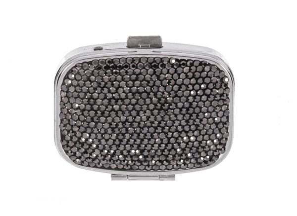 2 Compartment Rhinestone Pill Boxes