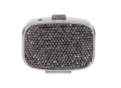 2 Compartment Rhinestone Pill Boxes